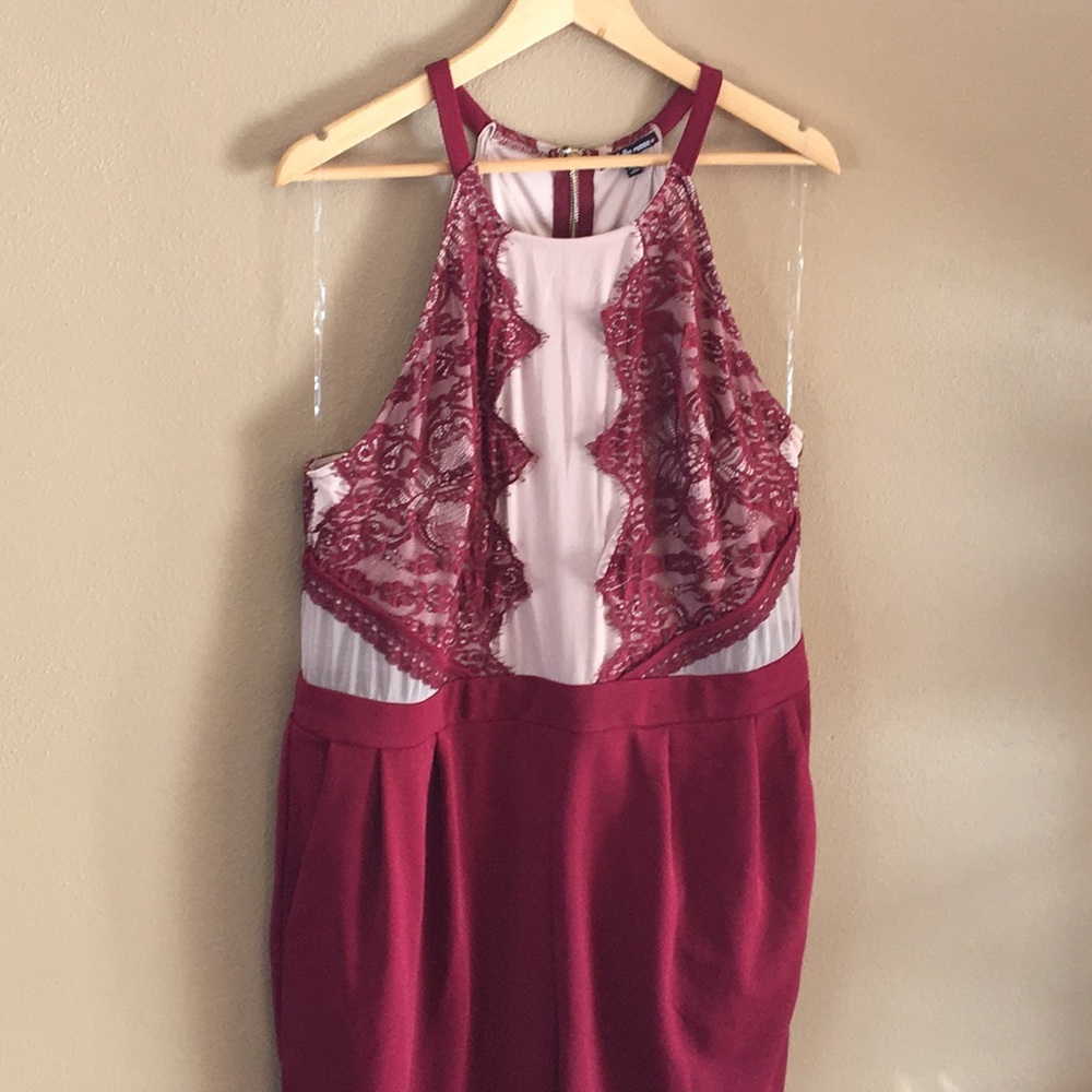 Plus Size Lace Bodice Jumpsuit